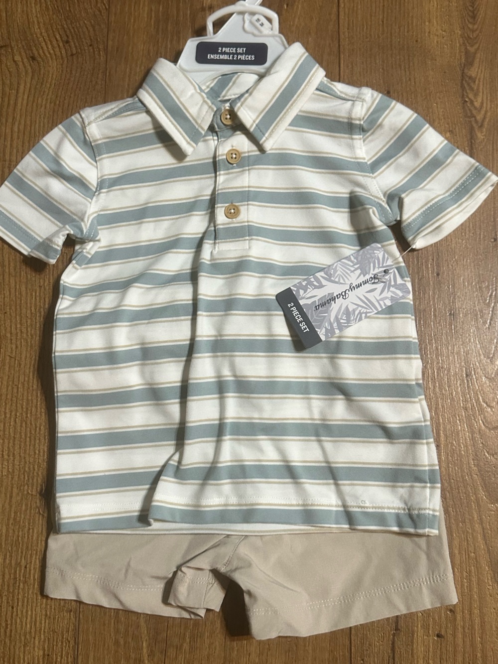 Tommy Bahama Kids Pale Blue & White Striped Polo